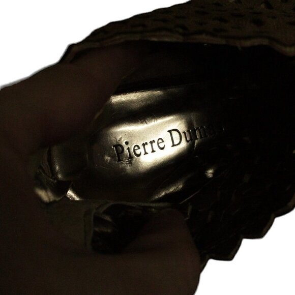 Pierre Dumas Lattice Suede Tan Ankle Heel with Peep Toe 8.5 Women’s - Picture 4 of 12